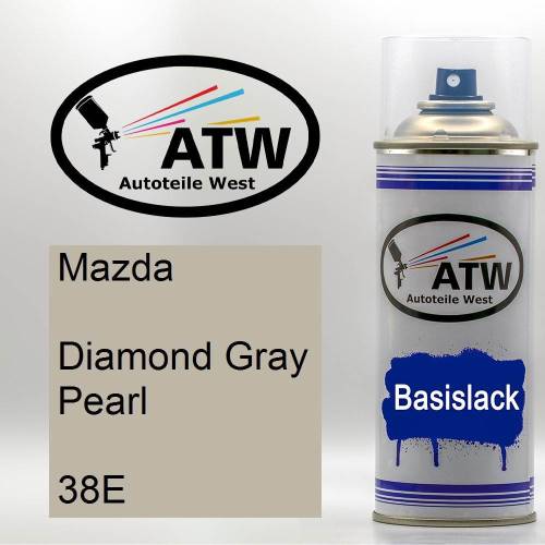 Mazda, Diamond Gray Pearl, 38E: 400ml Sprühdose, von ATW Autoteile West.